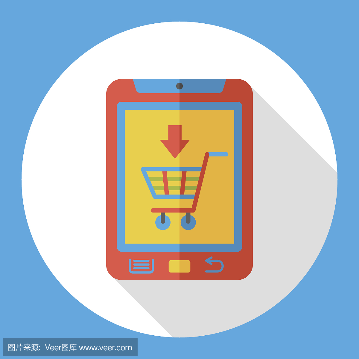 網(wǎng)上購物手機(jī)平面圖標(biāo)